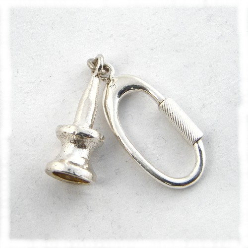 Silver golf tee key ring